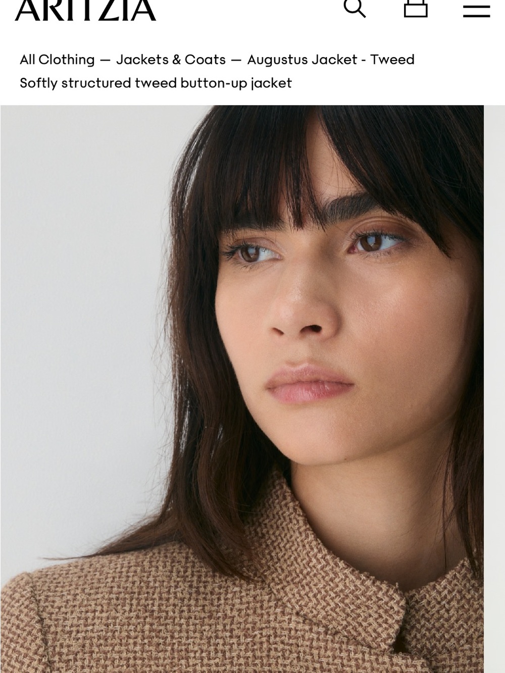 Wilfred Tan Tweed Structured Button Jacket - Picture 6 of 11